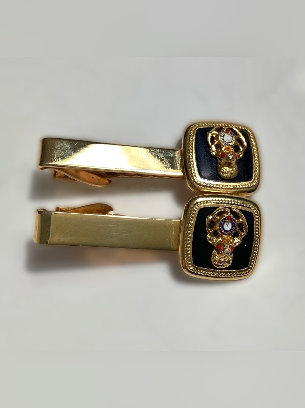 Vintage BPOE Fraternal Elks Tie Bar Clips Set of 2